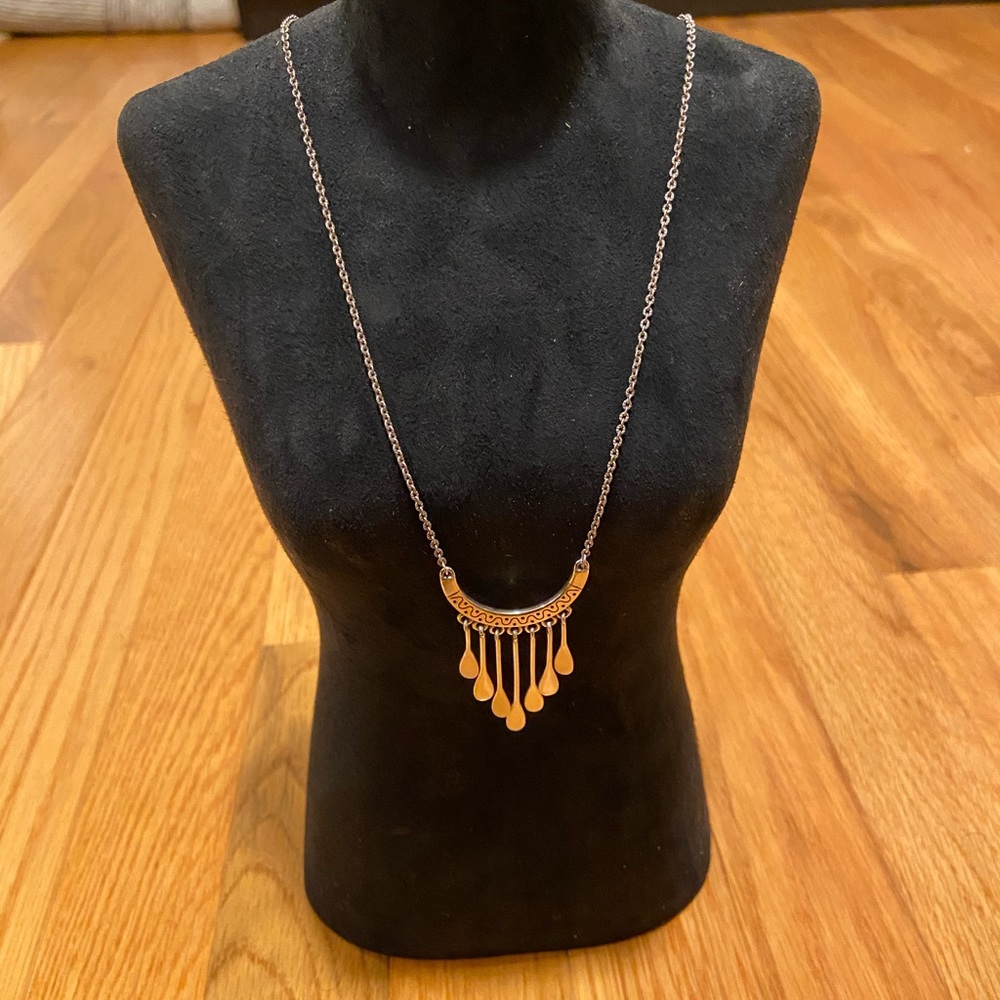 Brighton Silver Chain Necklace with Yellow Enamel Fringe